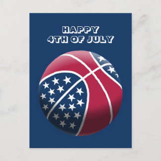 Glad 4:e juli basket helg vykort