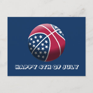 Glad 4:e juli basket helg vykort
