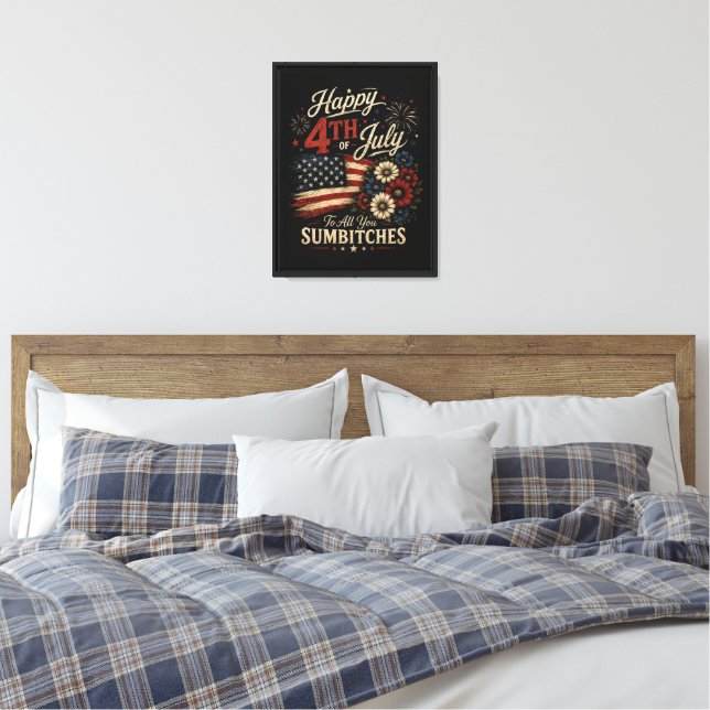 Glad 4:e juli canvastryck (Insitu (sovrum))