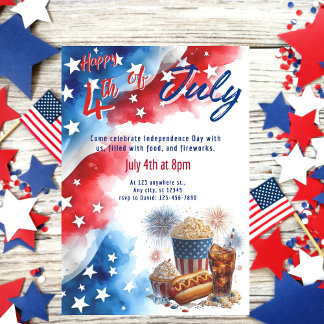 Glad 4:e juli-fest inbjudan