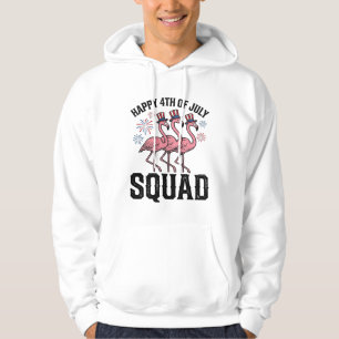 Glad 4:e juli Flamingo Squad Vector Design_1 Hoodie