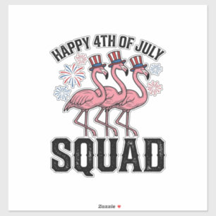Glad 4:e juli Flamingo Squad Vector Design_1 Klistermärken
