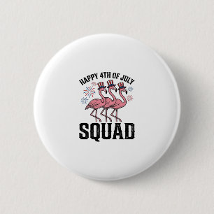 Glad 4:e juli Flamingo Squad Vector Design_1 Knapp