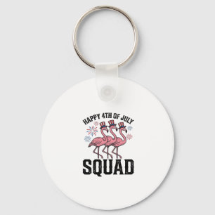 Glad 4:e juli Flamingo Squad Vector Design_1 Nyckelring