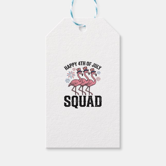 Glad 4:e juli Flamingo Squad Vector Design_1 Presentetikett (Framsidan)