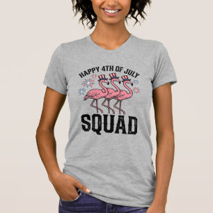 Glad 4:e juli Flamingo Squad Vector Design_1 T Shirt
