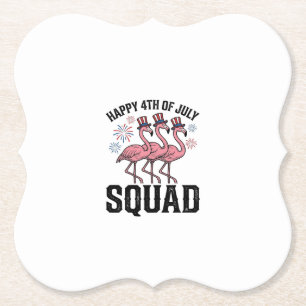 Glad 4:e juli Flamingo Squad Vector Design_1 Underlägg Papper