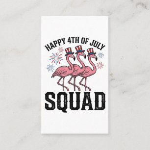 Glad 4:e juli Flamingo Squad Vector Design_1 Visitkort