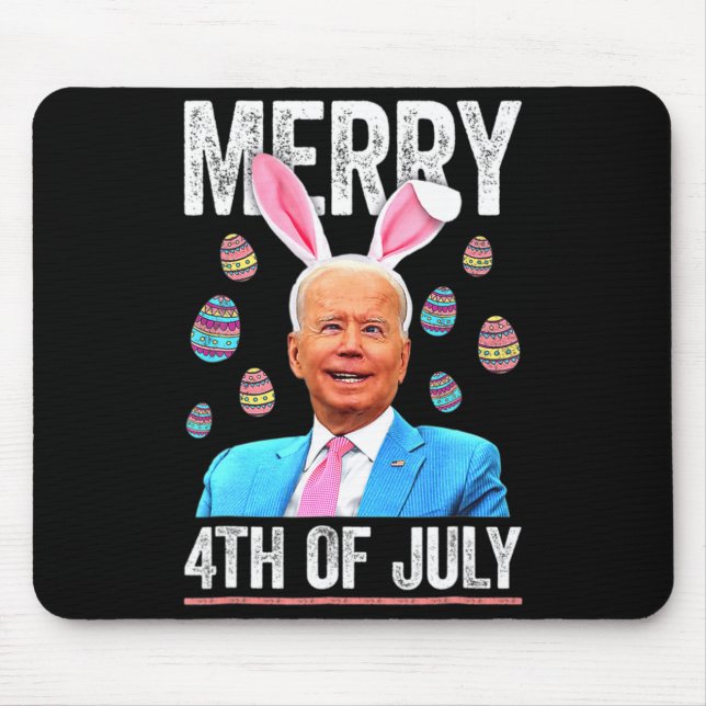 Glad 4:e Juli Förvirrad Rolig Biden Påskdag  Musmatta (Framsidan)