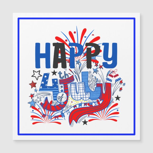 Glad 4:e juli fyrverkerier USA-63261 (Framsida)