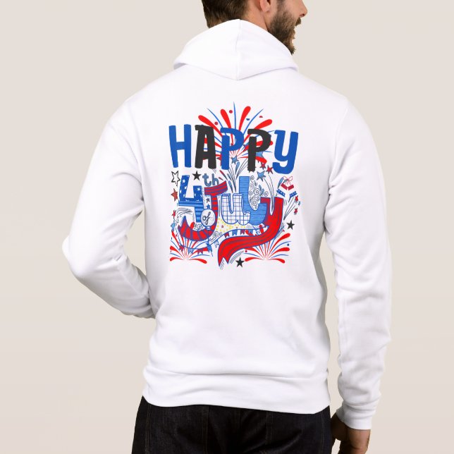 Glad 4:e juli fyrverkerier USA-63261 T Shirt (Baksida)