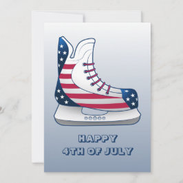 Glad 4:e juli ishockeyskridskor julkort