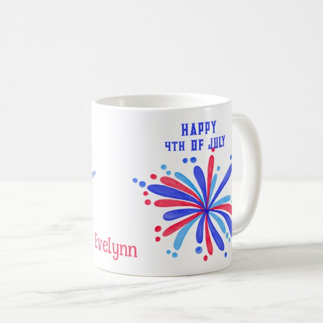 Glad 4:e Juli Kaffe Mugg (Framsida höger)