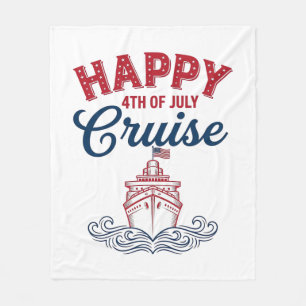 Glad 4:e juli kryssning Patriotisk fartygsdesign_1 Fleecefilt
