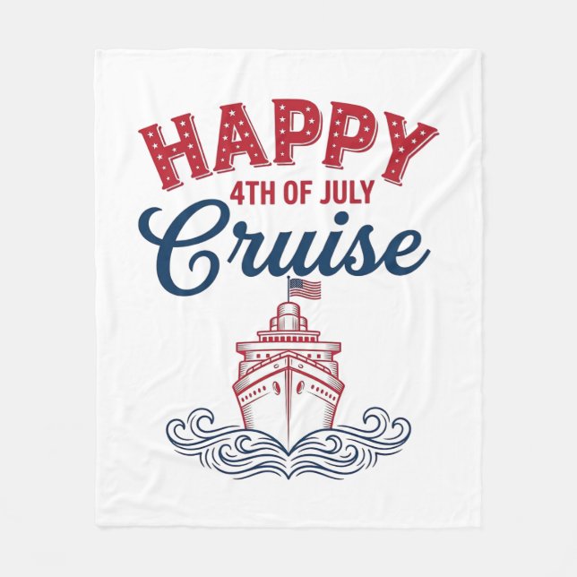 Glad 4:e juli kryssning Patriotisk fartygsdesign_1 Fleecefilt (Framsidan)