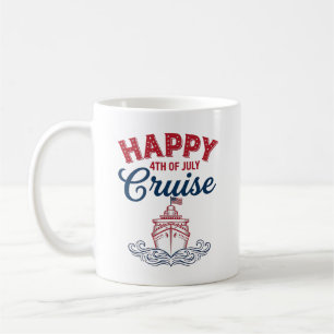 Glad 4:e juli Kryssning Patriotisk Fartygsdesign_1 Kaffemugg