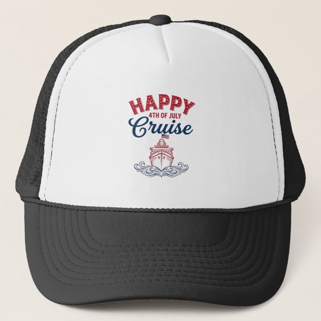Glad 4:e juli kryssning Patriotisk fartygsdesign_1 Keps (Framsida)
