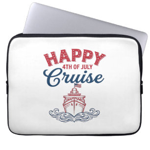 Glad 4:e juli kryssning Patriotisk fartygsdesign_1 Laptop Fodral