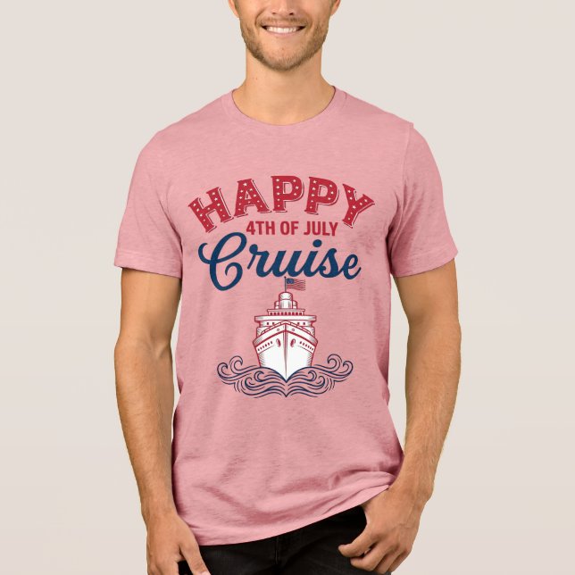 Glad 4:e juli kryssning Patriotisk fartygsdesign_1 T Shirt (Framsida)