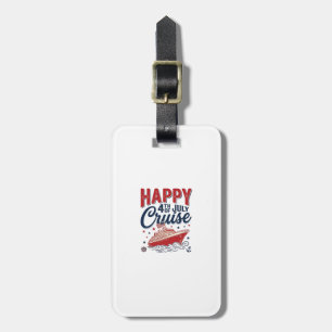 Glad 4:e juli kryssning Vintage Patriotisk Tröja_1 Bagagebricka