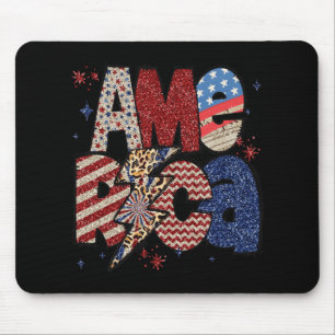 Glad 4:e Juli Leopard Usa Amerikansk Flagga Patrio Musmatta
