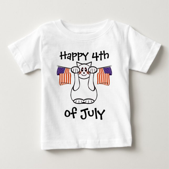 Glad 4:e juli - Lucky Cat T Shirt (Framsida)
