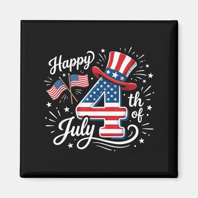 Glad 4:e juli magnet (Framsidan)
