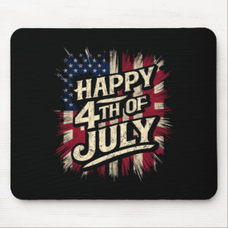 Glad 4:e Juli Patriotisk Amerikansk Flagga 4:e Musmatta