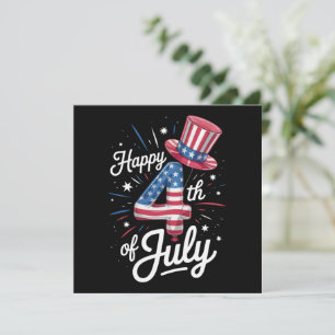 Glad 4:e juli patriotisk amerikansk flagga USA Inbjudningar