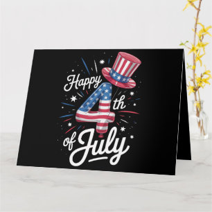 Glad 4:e Juli Patriotisk Amerikansk Flagga USA Kort