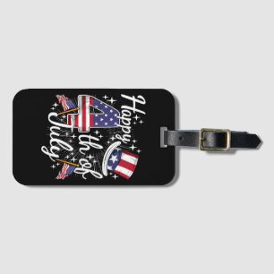 Glad 4:e Juli Patriotisk Amerikansk Flagga USA Män Bagagebricka