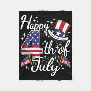 Glad 4:e Juli Patriotisk Amerikansk Flagga Usa Män Fleecefilt