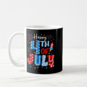 Glad 4:e Juli Patriotisk Amerikansk Flagga Usa Män Kaffemugg
