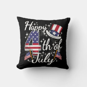 Glad 4:e Juli Patriotisk Amerikansk Flagga USA Män Kudde