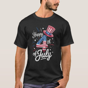 Glad 4:e juli patriotisk amerikansk flagga USA T Shirt