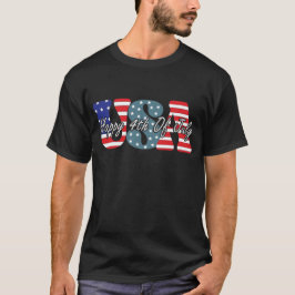 Glad 4:e Juli Patriotisk Amerikansk Flagga USA T Shirt