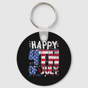 Glad 4:e Juli Patriotisk Amerikansk USA Flagga 4:e Nyckelring