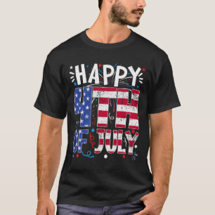 Glad 4:e juli Patriotisk amerikansk USA-flagga 4:e T Shirt