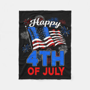 Glad 4:e juli Patriotisk Amerikansk USA Flagga Män Fleecefilt