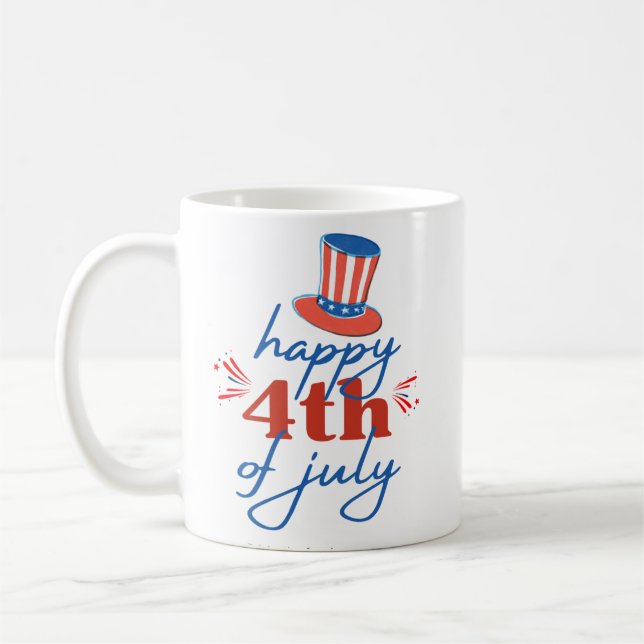 Glad 4:e juli Patriotisk kaffemugg  (Vänster)