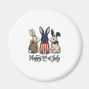 Glad 4:e juli Patriotisk kanin skjorta design_1 Magnet