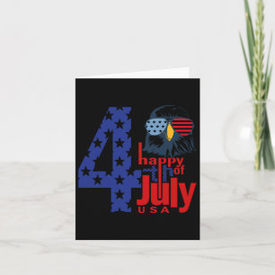 Glad 4:e juli Patriotisk Örn Flagga 4:e juli Kort
