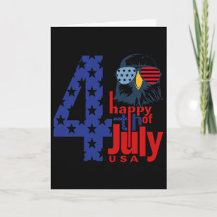 Glad 4:e Juli Patriotisk Örn Flagga 4:e Juli Kort