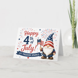 Glad 4:e juli Patriotisk Tomte Kort