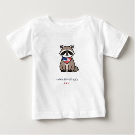 Glad 4:e juli Patriotisk Tvättbjörn Konst T Shirt