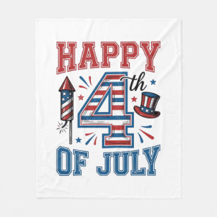 Glad 4:e juli Patriotisk Vintage Vektor Design_ Fleecefilt