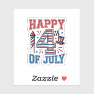 Glad 4:e juli Patriotisk Vintage Vektor Design_ Klistermärken