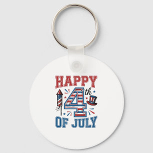 Glad 4:e juli Patriotisk Vintage Vektor Design_ Nyckelring