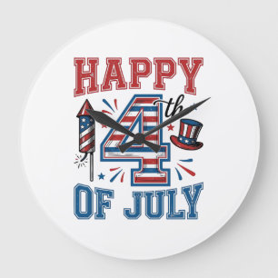 Glad 4:e juli Patriotisk Vintage Vektor Design_ Stor Klocka