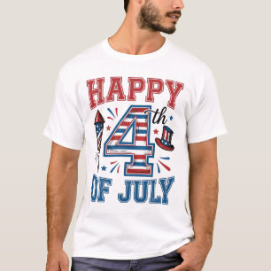 Glad 4:e juli Patriotisk Vintage Vektor Design_ T Shirt